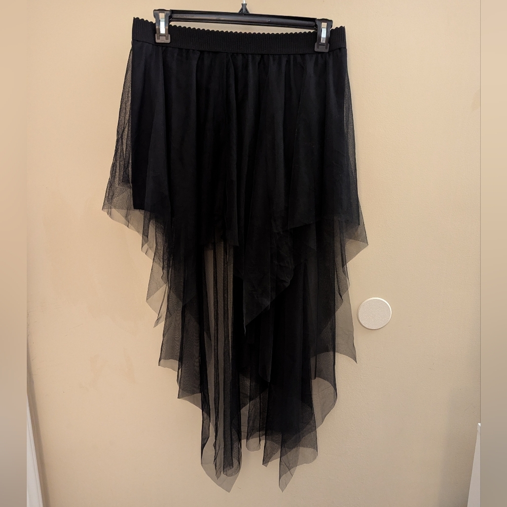 Black Layered Maxi Skort 5xl